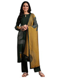 Libas Womens Printed Silk Blend Straight Kurta With Trousers And Dupatta