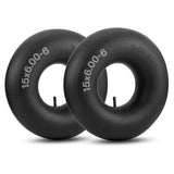 AZIEMARS 2 Pack 15x6.00-6 Inner Tubes,Heavy Duty 15x600-6 Inner Tube with TR-13 Straight Valve Stem for Lawn Mowers, Yard Tracto