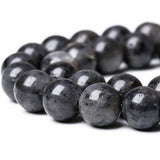 12mm Genuine Larvikite Black Labradorite Beads Round Gemstone Loose Beads for Jewelry Making 15(31-32pcs/strand)