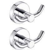 MARMOLUX ACC - 2pack Chrome Bathroom Hooks for Towels | Modern Double Towel Hook Design Ideal for use as Robe & Towel, for Showe