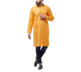 Sojanya (Since 1958 Men'S Cotton Blend Mustard Woven Design Only Long Kurta Size: 42