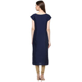 Ziyaa Women'S Crepe Straight Kurta (Zikucr1499_Xxl_Blue_Xx-Large)