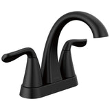 Delta Faucet Arvo Matte Black Bathroom Faucet, Centerset Bathroom Faucet Black, Bathroom Sink Faucet, Drain Assembly Included, M