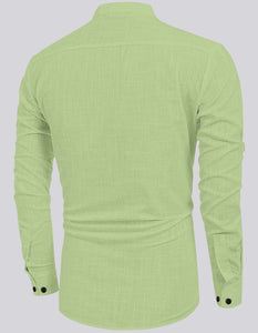 Bellstone Men'S Cotton Blend Solid Regular Shirt (Kurta800_Light Green_S