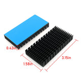JJHXSM 4Pcs Large Heat Sink Aluminum Black Heatsinks Fins for Cooler PCB Board LED Motherboard, 80 x 40 x 11mm/3.15 x 1.58 x 0.4