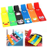 Silicone Luggage Tag Waterproof Cartoon Baggage Identifier