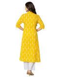 Rytras Women'S Cotton Printed A-Line Kurta(Ryt575,Yellow,3Xl)
