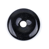 GEM-Inside 40mnm Blue Sandsotone Stone Circle Donuts Beads for Pendant Jewelry Making Power Energy Chakra Massage GuaSha Scrapin
