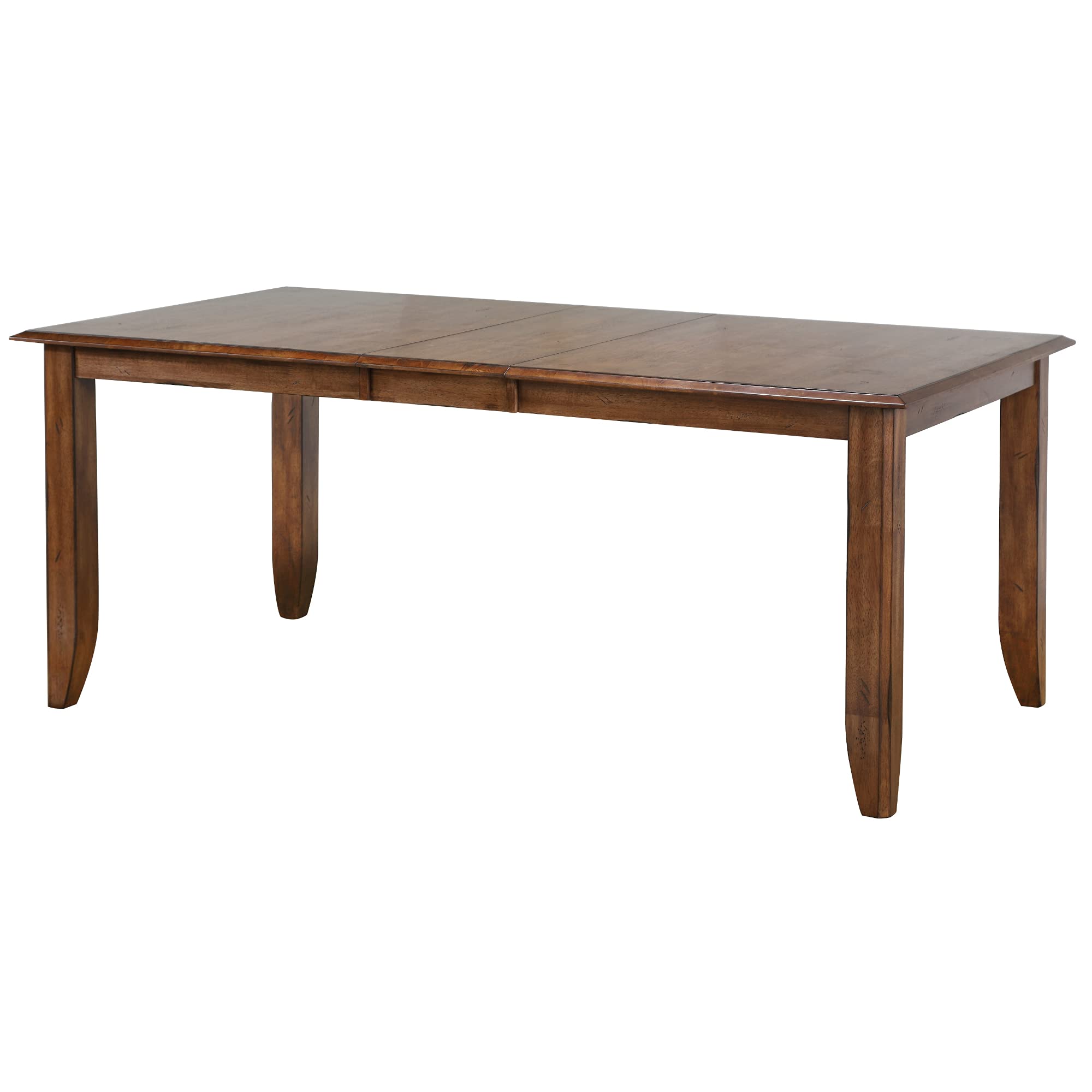 Sunset Trading Simply Brook 72 Rectangular Extendable Dining Table | Amish Brown | Seats 8