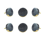 Perilla Home Set of 6 Marble Knobs for Cabinet & Drawers Decorative Black Stone Round Knobs for Home Kitchen Cabinet Hardware Cu
