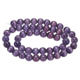 HARFINGTON 48pcs Violet Cat's Eye Stone Beads 8mm Round Smooth Gemstone Crystal Loose Bead for Jewelry Making Bracelets Necklace