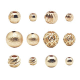 INSPIRELLE 120pcs Spacer Beads Gold Plated Long-Lasting Round and Oval Beads for Jewelry Bracelet Necklace Making
