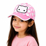 Vritraz Kids Printed Cap For Girls | Adjustable Back Strap | Soft Summer Casual Wear (Baby Pink)