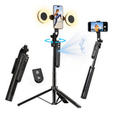 yAyusi 70.9 Auto Face Tracking Selfie Stick Tripod for iPhone with Light, No App, 360 Rotation Tripod That Follows Your Movement