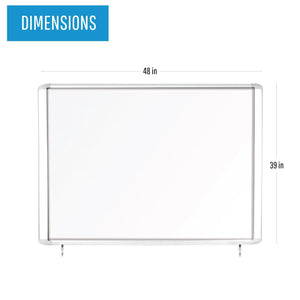 Weather Resistant Outdoor Magnetic Steel Dry-Erase Enclosed Board Cabinet, 47 X 38.3, Aluminum Frame