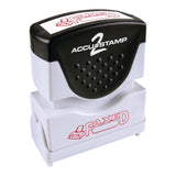 AccuStamp2 Faxed Stamp, Shutter PreInked OneColor FAXED Stamp, 1/2 x 15/8 Impression, Red Ink