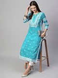 Gosriki Women'S Chikankari Embroidered Kurti Combo Pack Of 2 (Stho Sky Blue & Kari Black-Gs_Xxl_Multi_Xx-Large),Multicolour,2,B0D186PC4V