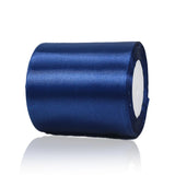 Navy Blue Ribbon 4 Inch Wide - 25 Yards Dark Blue Satin Ribbon for Ribbon Cutting Ceremony Grand Opening, Wedding Chair Sash, Gi