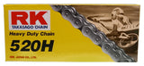 RK Racing Chain M520HD-114 (520 Series) 114-Links Standard Non O-Ring Chain with Connecting Link