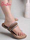 Shoetopia Women'S Ap-65 Flat Sandal-4 Kids Uk (Ap-65-Copper)-Eu37,Copper,4,B0D14D9VXJ