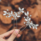 Casdre Crystal Bride Wedding Hair Pins Rhinestone Bridal Hair Pieces Wedding Hair Accessories for Women and Girls (Pack of 2) (A