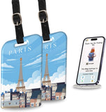 [Pack 2] Tag8 Paris Smart Bag Tag |Trendy Luggage Tag Id Fashionable Digital Name Tag | Airline Compliant, Sita World Tracer Cod