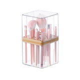 SUNFICON Makeup Brush Holder with Cover Makeup Brush Container With Lid Clear Makeup Brush Holder Organizer Waterproof Dustproof