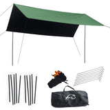 Wind Tour Portable Multifunctional Outdoor Camping Traveling Awning Backpacking Tarp Sunshade Lightweight UV Protection and PU 3