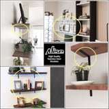 Alise 6x4 Inch Stainless Steel Shelf Brackets,J6207B-4P Matte Black 4 Pcs