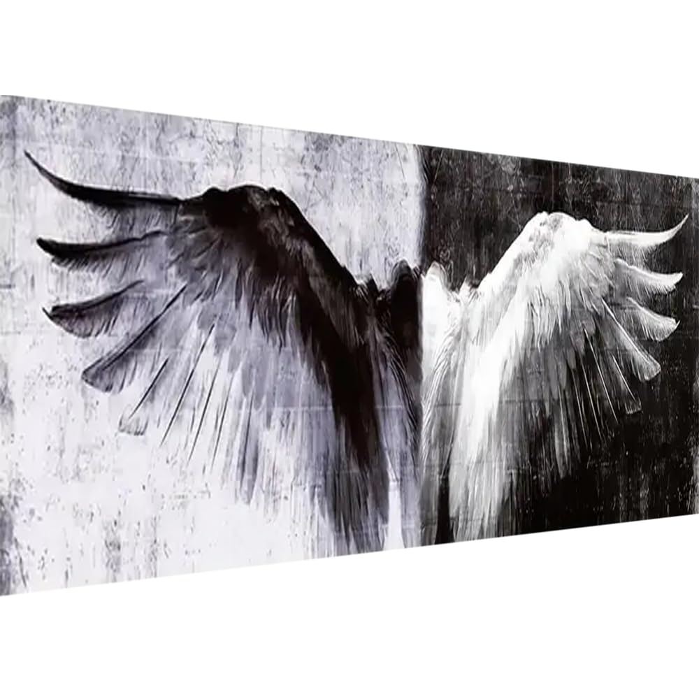 XWJJ Diamond Painting Kits,Diamond Art for Adults Wings Full Round Drill Large Size(55.1x19.7 inch),Abstract Scenery Paint with 