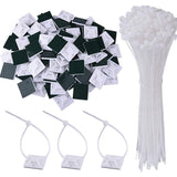 Diy Crafts Self Adhesive Clips & Nylon Cable Zip Ties (200 Pcs)