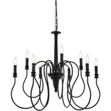 Living District Flynx 9-Light Mid-Century Metal Pendant In Black