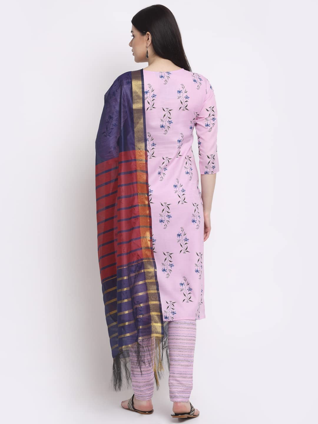 Anni Designer Women'S Cotton Straight Kurta With Palazzo & Dupatta (Kpzd-Cot-10010-Pink_S_Pink_Small),Pink,S,Cotton Blend,Straight,