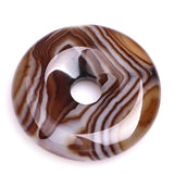 GEM-Inside 35mm Brown Onyx Sardonyx Agate Stone Circle Donuts Beads for Pendant Jewelry Making Power Energy Chakra Massage GuaSh