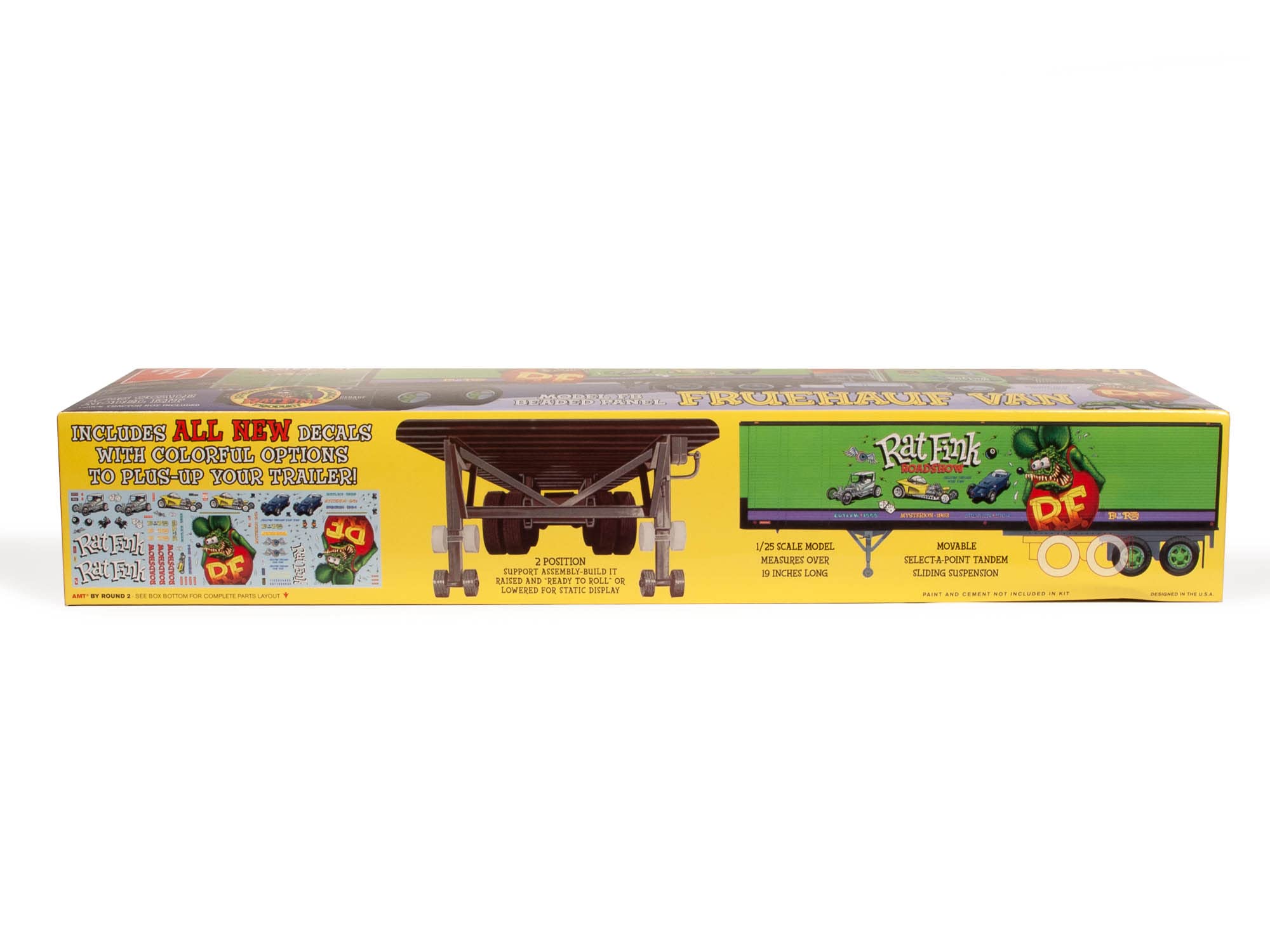 Amt Fruehauf Beaded Van Trailer Hauler - Rat Fink Model Trailer Kit 1:25 Scale Model Kit