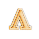 1 Pack Official Greek Wooden Letters for Crafts, Lambda - 2 Classic Font Double Layer Wooden Greek Letters - Precision Cut Natur