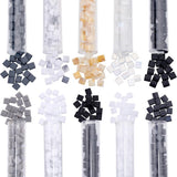 PH PandaHall 700pcs 10 Colors Tila Bead, 2 Hole Acrylic Seed Beads Black White Flat Craft Square Spacer Beads Japanese Loose Bea