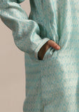 Manyavar Boys Green Art Silk Kurta Pyjama Set Aqua Green 13 Years-15 Years Chosk433-333-34/85Cm