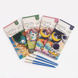 Pocket Watercolor Painting Book Set with Brushes | Portable Water Color Paint Kit for Kids Beginners Artists | Travel Art Activi