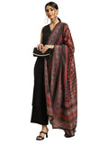 Gosriki Women'S Cotton Blend Straight Solid Kurta With Palazzo & Dupatta (Manjiri Black-Gs_L_Black_Large),Black,,B0D4J6S1XF