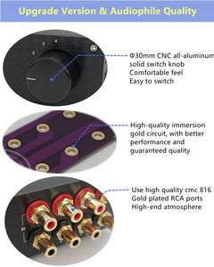 SOLUPEAK RCA Switch Stereo 4 in 1 Out Audio Signal Source Switcher HiFi Input Selector Splitter Box S1