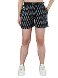 Fabric Fitoor WomenS Cotton Jaipuri Print Shorts Regular Wear With 2 Side Pockets And Leather Belt (Size 3Xl) Black