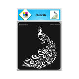 SWAGSTATION Reusable DIY Stencils for Painting Design, Peacock Birds Stencil (6x6) Reusable DIY Peacock Stencils for Craft M