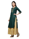 Anni Designer Women'S Rayon Kurta With Skirt (Madam-Jee-Green Xx-Large),Green,2XL,Rayon,Sharara,kurta