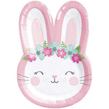 Creative Converting Party Supplies, Bunny Party Shaped Paper Plates, Plate Dinner, Multicolor, 8Ct, 6x8.5 inc.