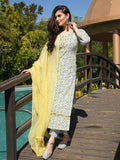 Pinkmint Women Floral Printed Kurta And Pant Set With Dupatta Yellow1 L
