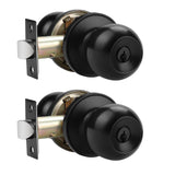 Probrico Black Door Locks for Bedrooms, Black Door Knobs with Lock and Same Key, Exterior Door Lockset, 2 Pack