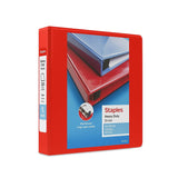 Staples 82682 Heavy Duty 1 1/2-Inch 3-Ring View Binder Red (24681)