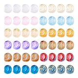 120Pcs Transparent Moon with Star Glass Beads Colorful Moon with Star Glass Spacer Beads Glass Loose Spacer Beads for DIY Neckla
