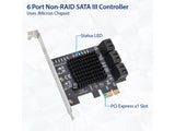 IO CREST 6 Port SATA III to PCIe 3.0 x1 Non-RAID Expansion Card JMB575 JMB582 Low Profile Bracket (SY-PEX40166)